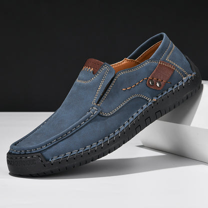 Men’s Handmade Leather Loafers – Outdoor Casual Slip-On Shoes